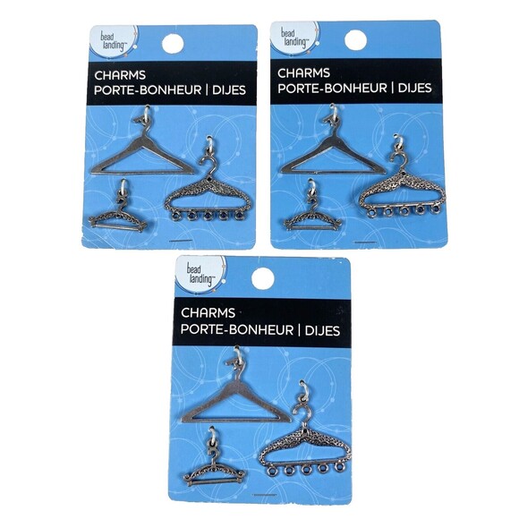 Bead Landing Charms Silver Tone Clothes Coat Hangers Metal Jewelry Craft Lot New - Picture 1 of 6